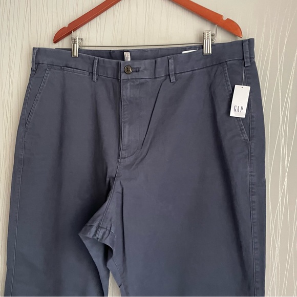 GAP Essential Khaki Pants Straight Taper Vintage Navy Blue Stretch Men’s 42 X 34 - Picture 5 of 12